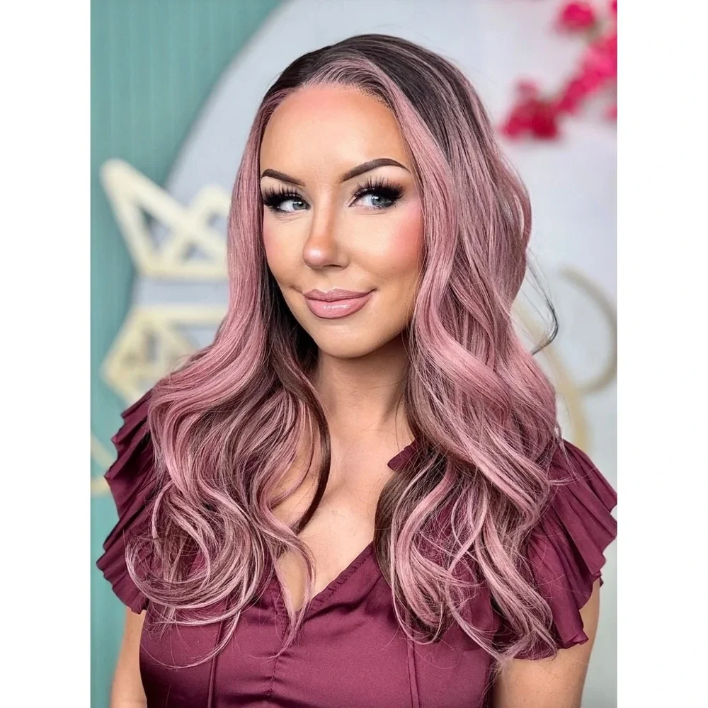 CSC - Angie Antique Rose Standard Pink Brunette New NWOT Chelsey Smith Wig Curl